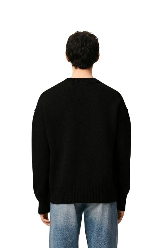 “Ami de Cœur” Wool Sweater – Black