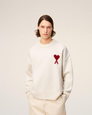 “Ami de Cœur” Wool Sweater – White