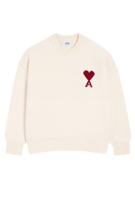 “Ami de Cœur” Wool Sweater – White - Camden Drip