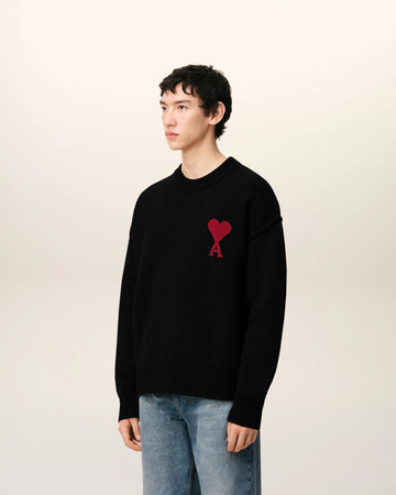 “Ami de Cœur” Wool Sweater – Black